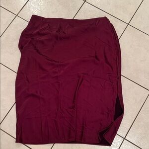 Elegant silky Burgundy Women's Skirt